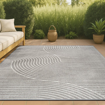 Skagen Minimalist Curve Geometric Area Rug
